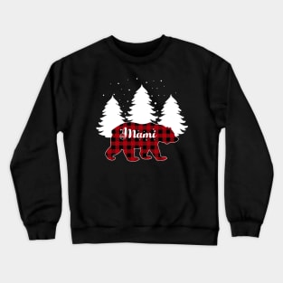 Buffalo Red Plaid Mami Bear Matching Family Christmas Crewneck Sweatshirt